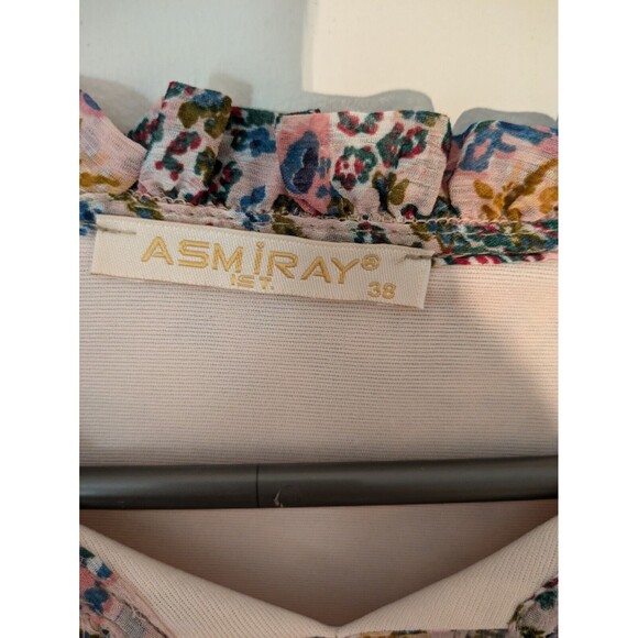 ASMiRAY Women's Maxi Ruffle Tiered Made in Turkey Modest SZ 38 (M) Micro-Floral - Picture 9 of 16